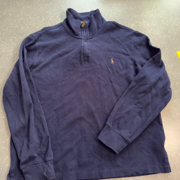 Polo Ralph Lauren Navy Quarter-Zip Pullover Sweater – Size L  Description: - Picture 3 of 10